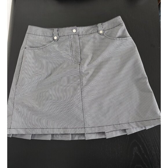 IBKUL Dresses & Skirts - IBKÜL Golf Skort 8 Gingham Check Pleated Hem UPF 50 Activewear Tenniscore Preppy